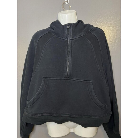 CRZ YOGA Tops - CRZ YOGA Hoodie Womens Medium Black Fleece 1/2 Zip Thumbholes Sweatshirt